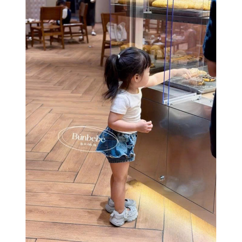 (Order) Quần jean soooc mềm đứng form dáng xoè váy phong cách Hàn Quốc dành cho bé gái 10-25kg