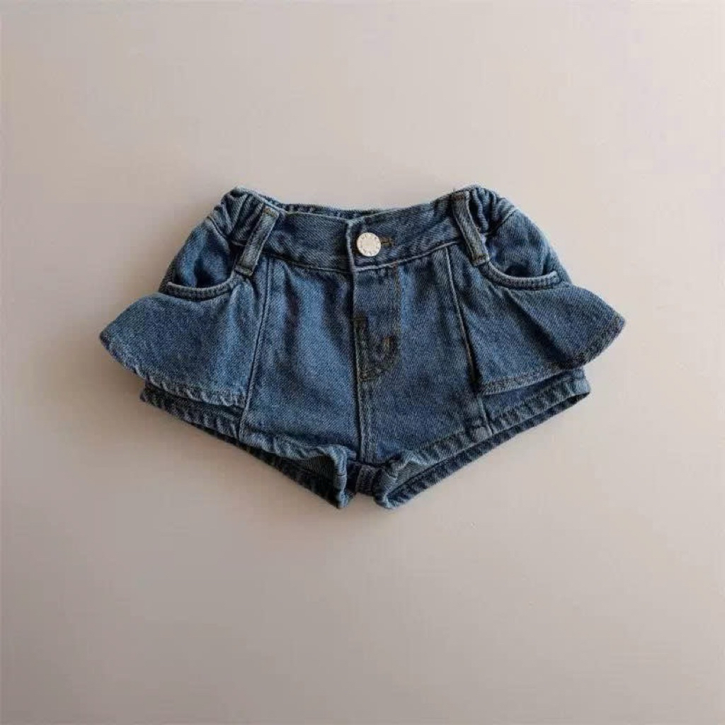 (Order) Quần jean soooc mềm đứng form dáng xoè váy phong cách Hàn Quốc dành cho bé gái 10-25kg
