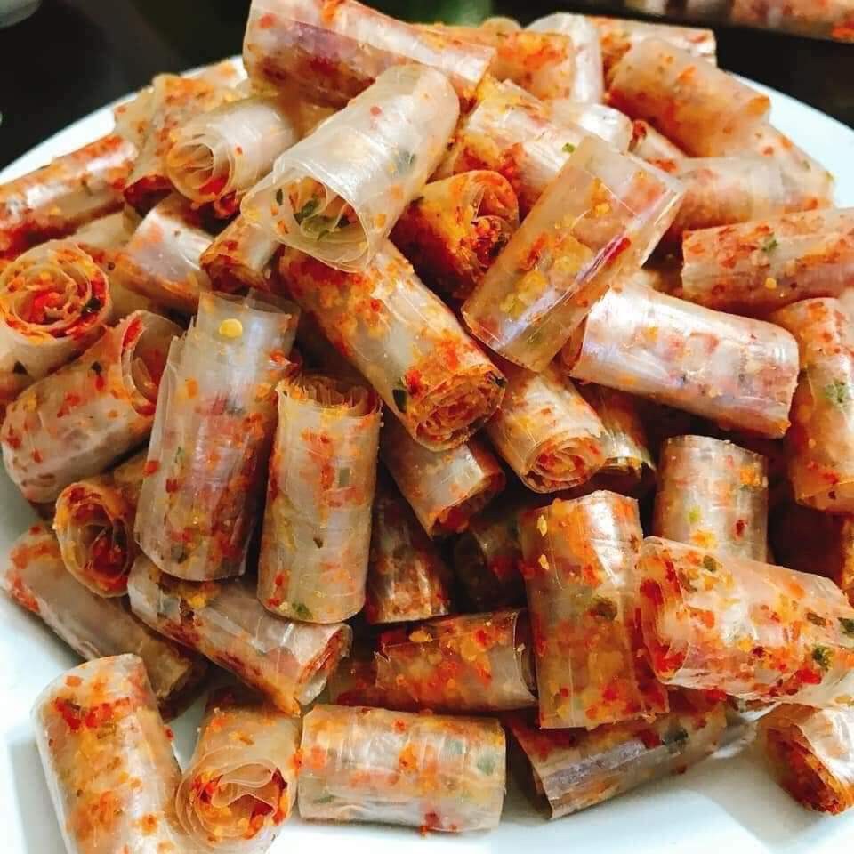 500g-200g bánh tráng trộn sa tế cuộn thập cẩm cực ngon, ăn là nghiền