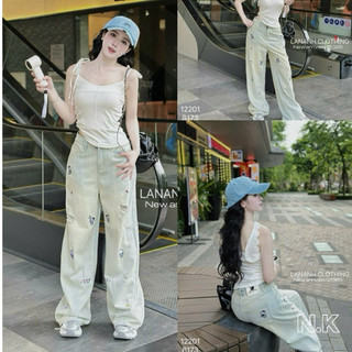 QCL1 Tổng hợp quần jeans suông kitty siêu hot, siêu xinh(có bán áo ba lỗ kitty)