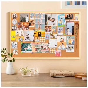 Combo 1/2 Bảng ghim gỗ bần size to 30*40cm ghim ảnh,tài liệu, giấy note trang trí tường Tặng kèm phụ kiện