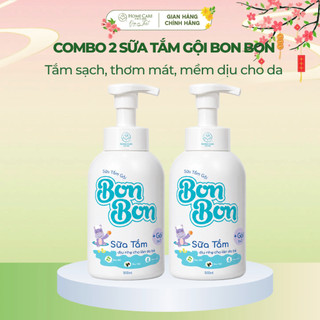 2 Sữa Tắm Gội KHÔNG CHỨA SULFAT Dịu da Chàm sữa, Hăm Cho Bé Bon Bon Sạch Dịu Nhẹ, Ít Bọt.