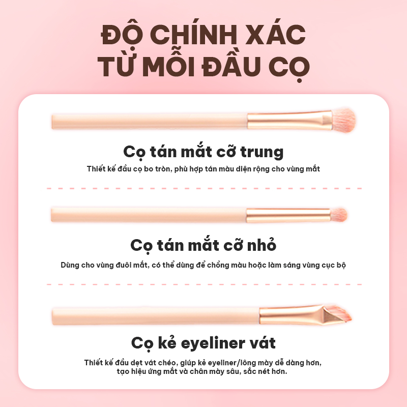 MINISO Bộ Cọ Trang Điểm 14 Cây Cao Cấp Kèm Túi Đựng, Trang Điểm Toàn Diện Cho Mặt Và Mắt