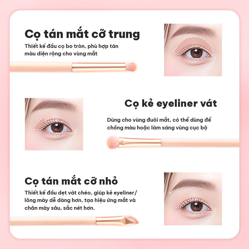 MINISO Bộ Cọ Trang Điểm 14 Cây Cao Cấp Kèm Túi Đựng, Trang Điểm Toàn Diện Cho Mặt Và Mắt