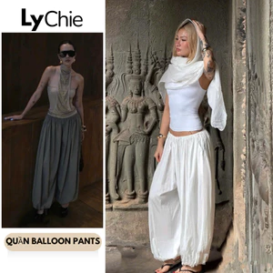 Quần Balloon Pants Nữ Ông Bom Rộng Cạp Chụn Bo Dáng Cực Xinh Dễ Mặc - Lychie