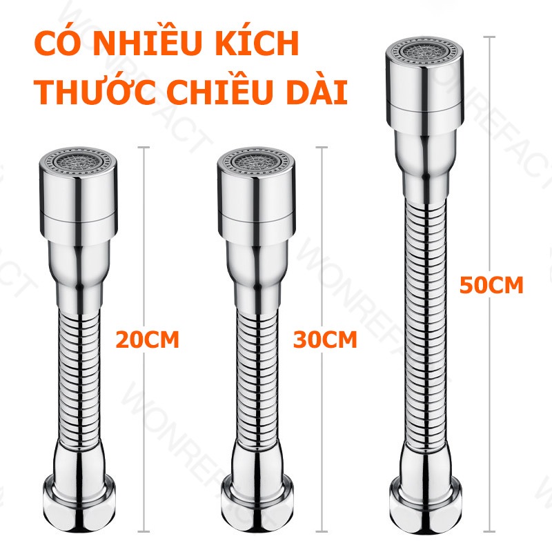 Vòi Nối Dài Bồn Rửa Chén Xoay Đa Năng - Đầu Nối Đồng Thau Siêu Bền Chống Rò Rỉ Phù Hợp Mọi Loại Vòi Ren 21 DN15