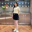 Set chân váy nữ GUNO cổ tròn phối màu thời trang vải cotton thơm mát 26VG48