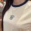Set chân váy nữ GUNO cổ tròn phối màu thời trang vải cotton thơm mát 26VG48