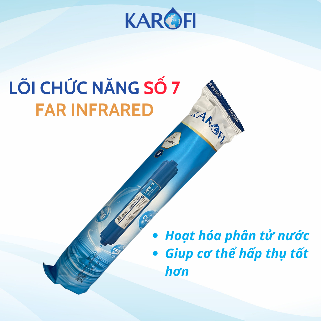 Lõi Lọc Nước Số 7- Far Infrared Karofi Hồng Ngoại Xa Chức Năng Hoạt Hóa Phân Tử Nước Giúp Hấp Thụ Dễ Dàng - Chính Hãng