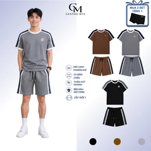 Set đồ Nam vải cá sấu Cao Cấp Thấm Hút Mồ Hôi, Logo Thêu Trẻ Trung, Form Rộng BHN80