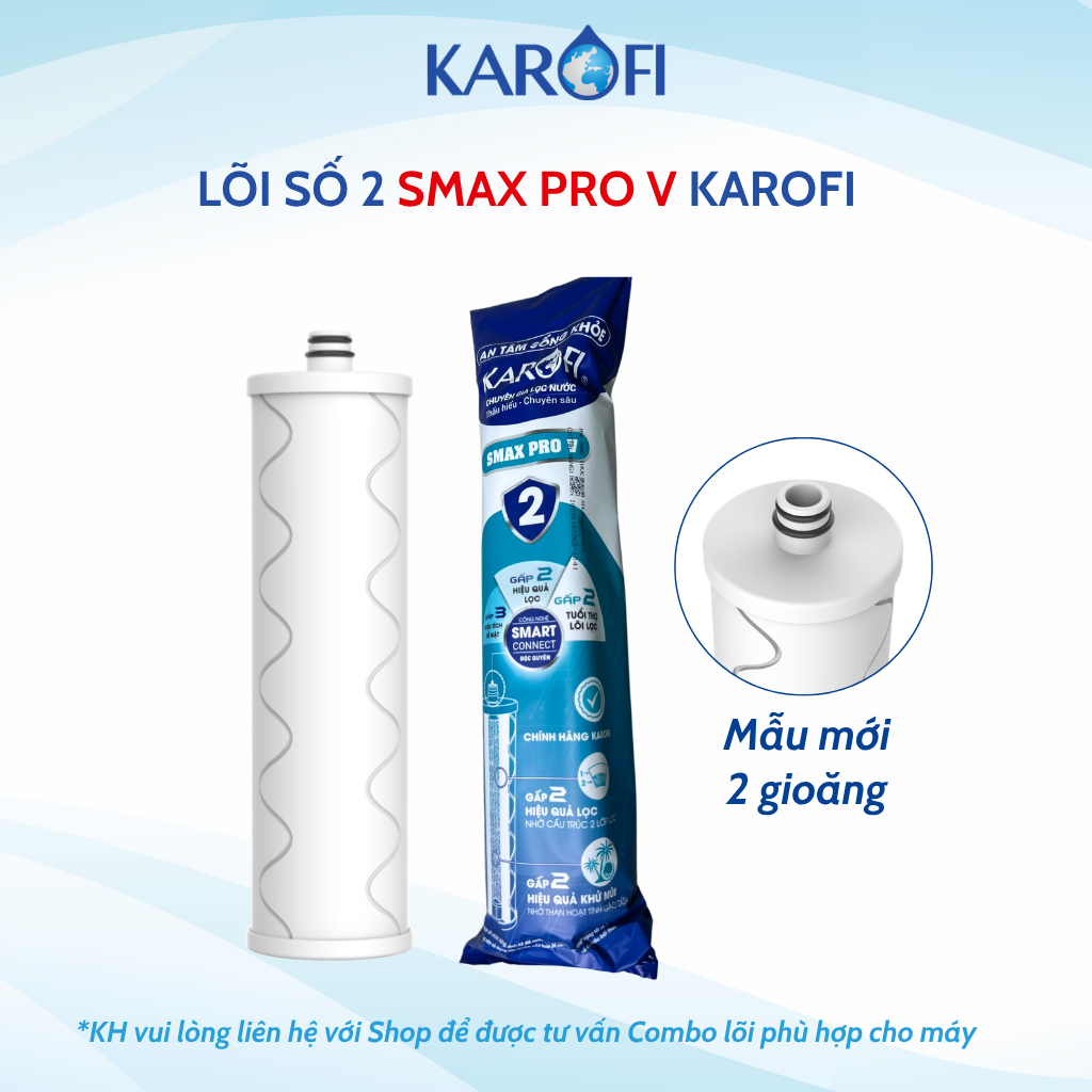 Lõi Lọc Thô Số 2 Smax Pro V Karofi Smart (Mới) Model KAQ-D58, KAQ-U96, KAQ-U06, KAD-L56, KAD-D66S, KAD-D528, KAE-S85