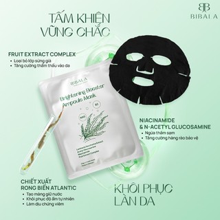 [Hộp] Mặt nạ dưỡng sáng, làm dịu và dưỡng ẩm 25G BRIGHTENING BOOSTER AMPOULE MASK 25G BIBALA