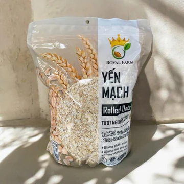 Yến Mạch cán vỡ ROYAL FARM 500g - Yến mạch nguyên chất nấu cháo, làm bánh, ăn kiêng - Tốt cho sức khoẻ