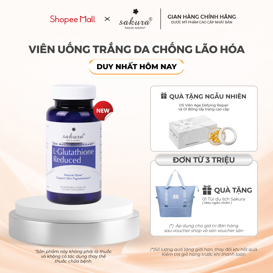 Vin ung trng da chng lo ha Sakura L - Glutathione Reduced 60 vin |  Shopee Vit Nam