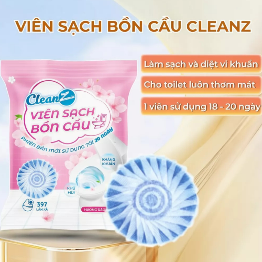 Viên thả bồn cầu CleanZ 50g làm sạch hoàn toàn những vết bẩn ố vàng khử mùi hôi khó chịu trong toilet