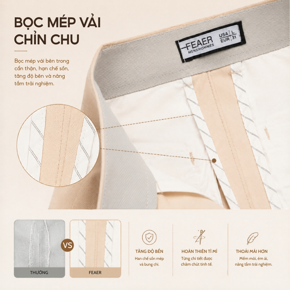 [GIÁ MỞ BÁN] Quần Short Tây REFINED Cotton Luxe cao cấp, form regular fit nhẹ mát đứng form - FEAER