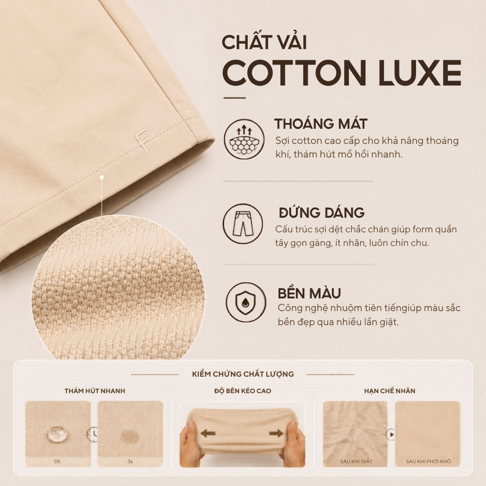 [GIÁ MỞ BÁN] Quần Short Tây REFINED Cotton Luxe cao cấp, form regular fit nhẹ mát đứng form - FEAER