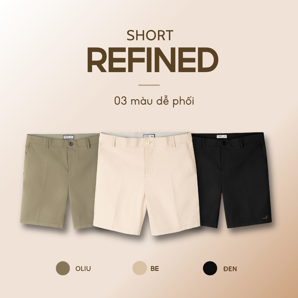 [GIÁ MỞ BÁN] Quần Short Tây REFINED Cotton Luxe cao cấp, form regular fit nhẹ mát đứng form - FEAER