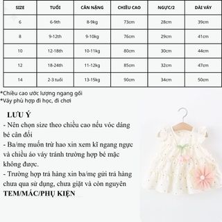 Váy chấm bi xòe tầng dáng babydoll rộng rãi thời trang bé gái mùa hè tặng kèm túi cói D1341
