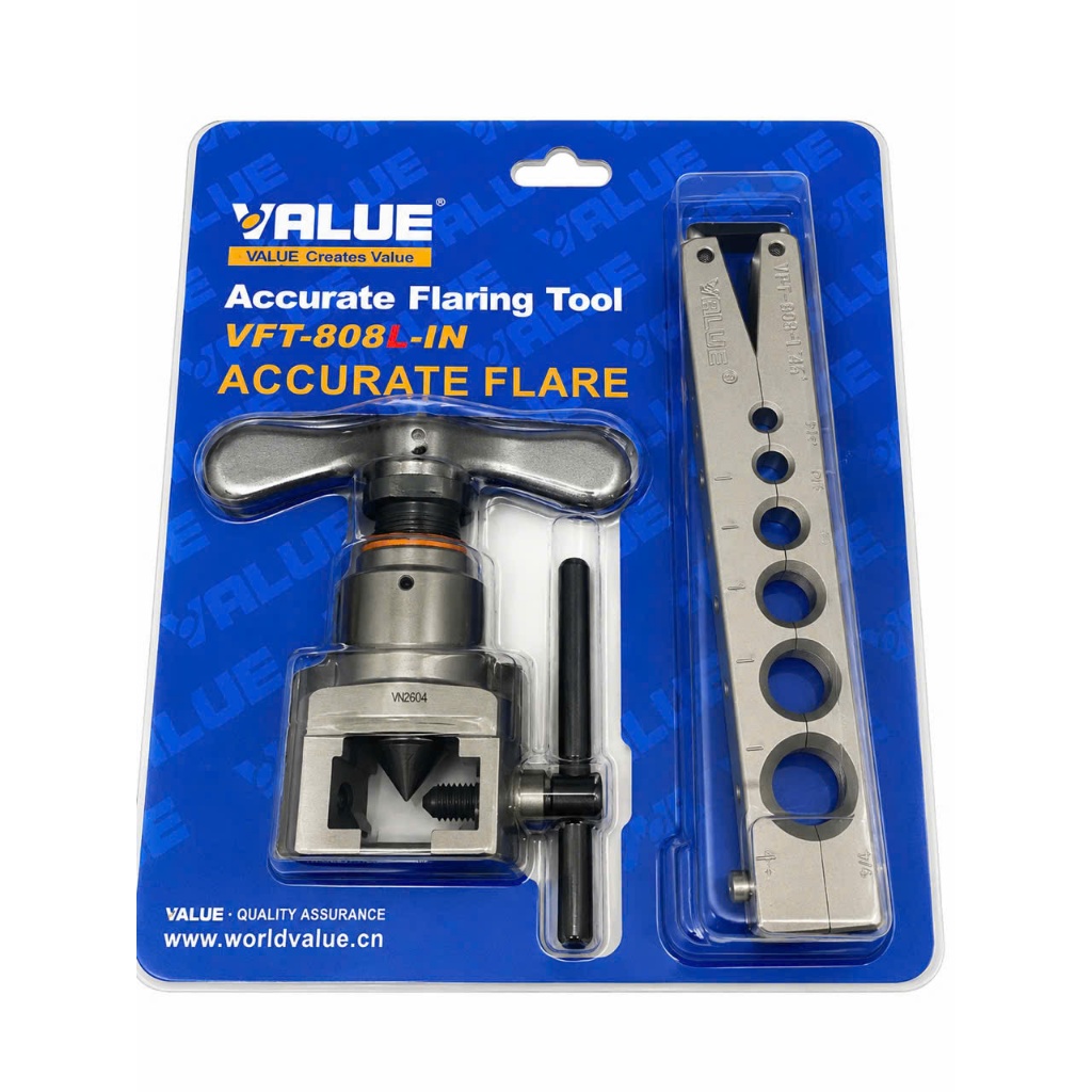Bộ loe ống đồng VALUE VFT-808L-IN chính hãng 1/4” đến 3/4” - Dụng cụ loe ống điều hòa chuyên nghiệp