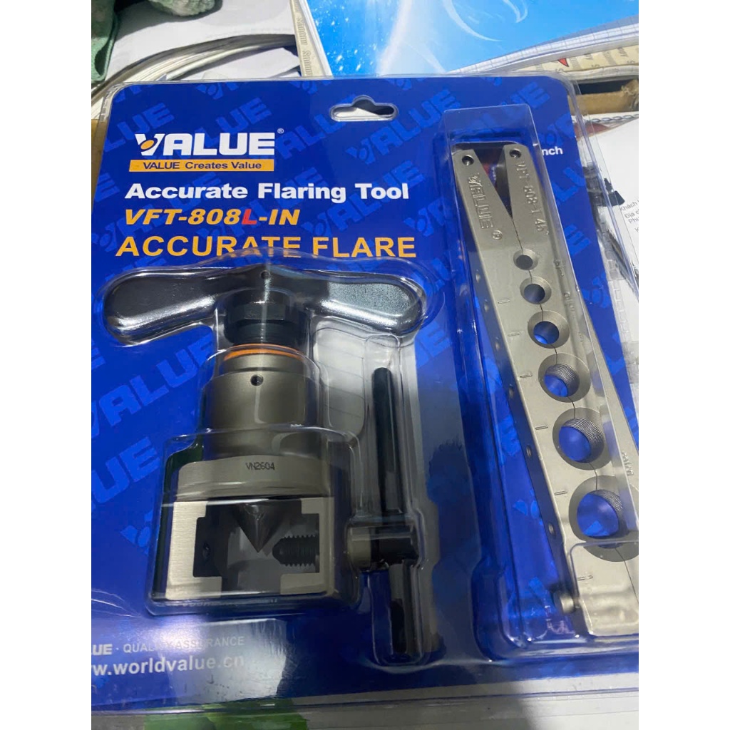 Bộ loe ống đồng VALUE VFT-808L-IN chính hãng 1/4” đến 3/4” - Dụng cụ loe ống điều hòa chuyên nghiệp