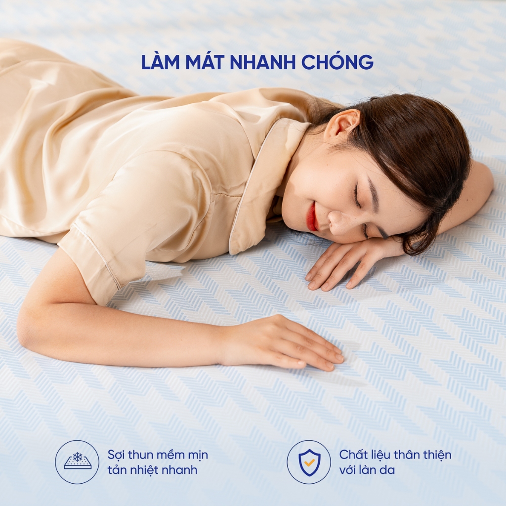 Chiếu điều hòa làm mát Wave 5D - Chiếu mát, Chiếu hè, Chiếu chần bông êm ái