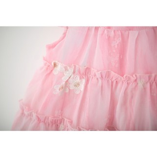 Váy chữ A dáng babydoll xòe tầng thời trang bé gái mùa hè tơ thêu hoa xinh xắn D1339 Bí Ngô Nhỏ