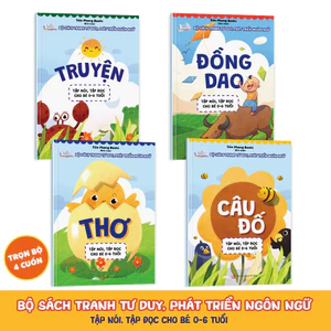 Sách - Thơ, Truyện, Đồng Dao, Câu Đố - Sách Tập Nói Tập Đọc Cho Bé 0-6 Tuổi - Combo 4 Quyển