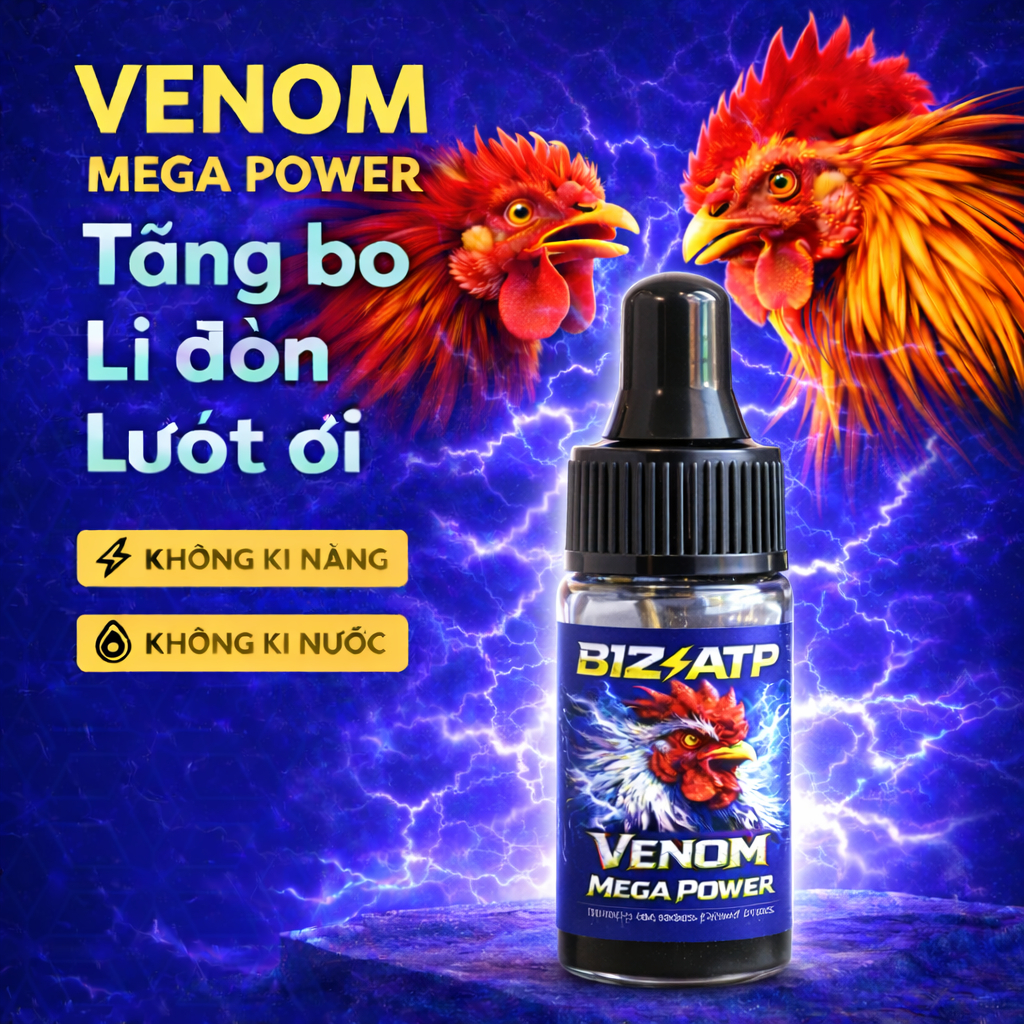 Nhỏ Tím VENOM - Giúp Gà biểu diễn sung tốt, tăng bo, lì đòn, lướt ói (1cc)