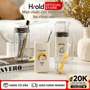 3 trong 1 Cốc súc miệng du lịch, chai đựng nước du lịch, hộp đựng đồ gia dụng di động phù hợp cho gia đình ba người