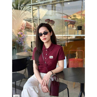 ÁO POLO ĐỎ NỮ THÊU CÁ SẤU