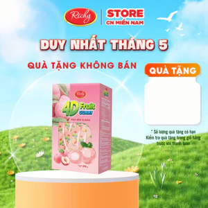 TẶNG VỊ NGẪU NHIÊN KẸO DẺO 4D RICHY VỊ ĐÀO/ XOÀI HỘP 216GRAM