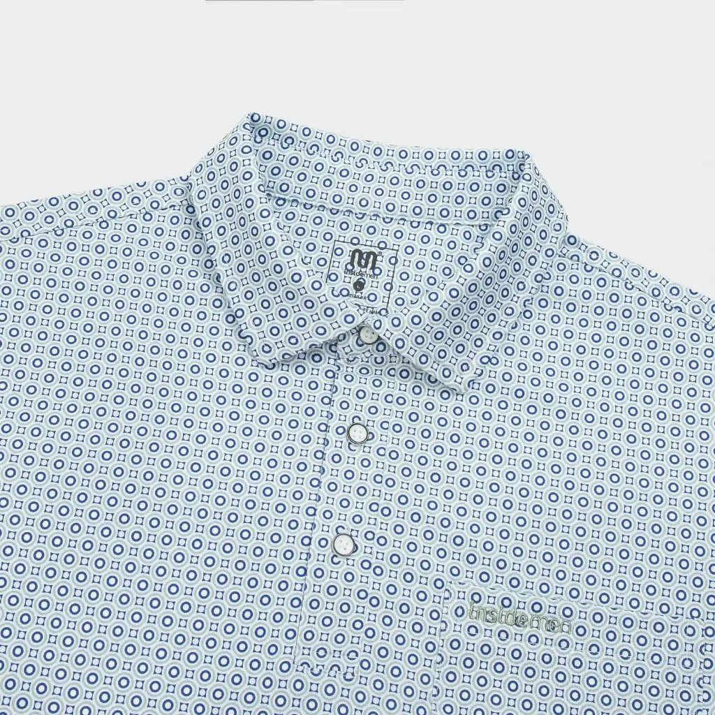 Áo Polo Nam Insidemen Regular họa tiết in tràn áo, dáng suông, co giãn nhẹ IPS245AS0