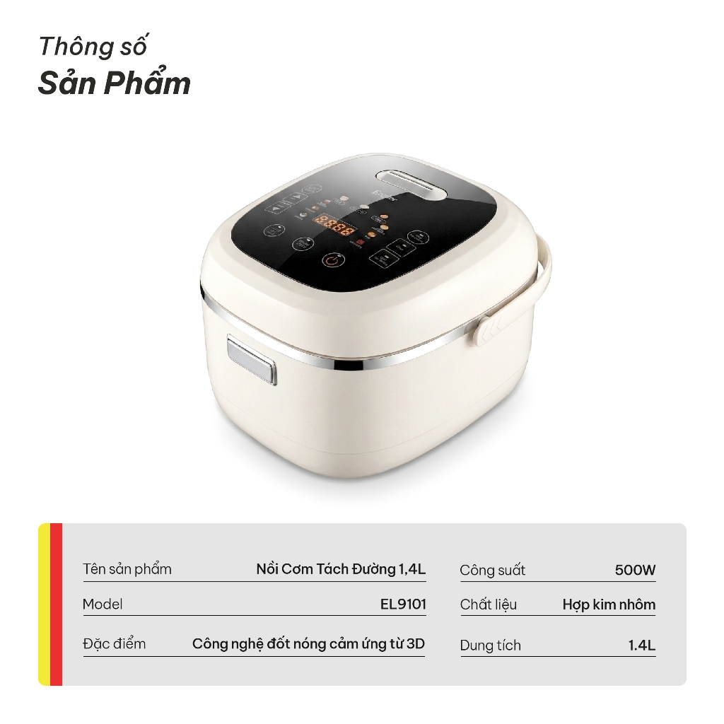 Nồi cơm điện tách đường Engler EL9101 Công suất 500W Công Nghệ Cảm Ứng 3D Tốt Cho Sức Khỏe Gia Đình