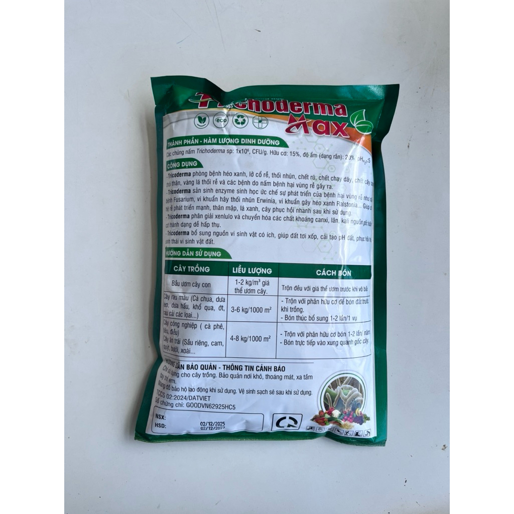 Trichoderma Đất Việt gói 1kg- Phòng Héo xanh, lở cổ rễ, vàng lá, Ủ phân hữu cơ