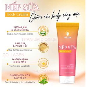 Kem body nếp sữa - Tùy Tâm Pharma - Dưỡng trắng da, chống nắng SPF 50+++ căng bóng mịn màng