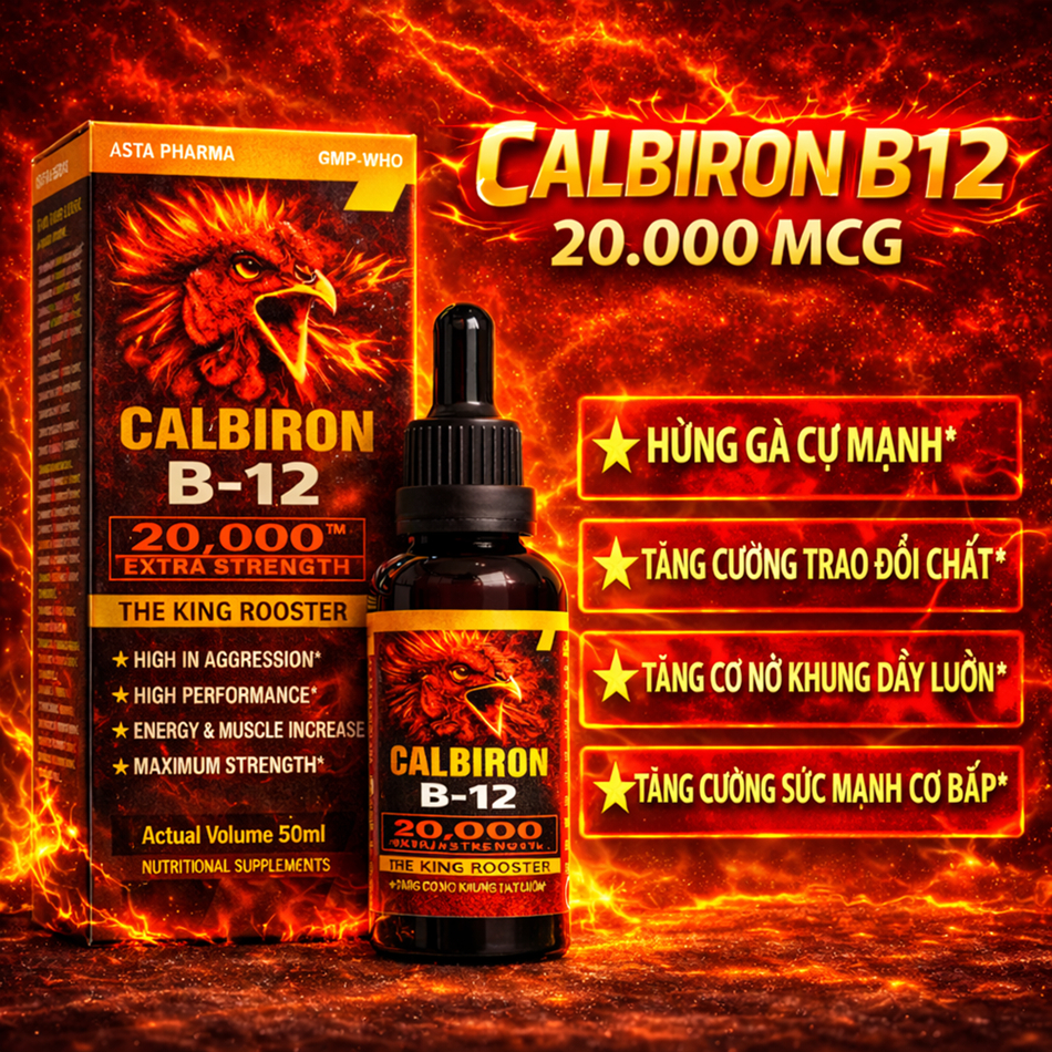 B12 20.000mcg cho gà mau tăng bo, tăng cơ, hừng gà (50ml)