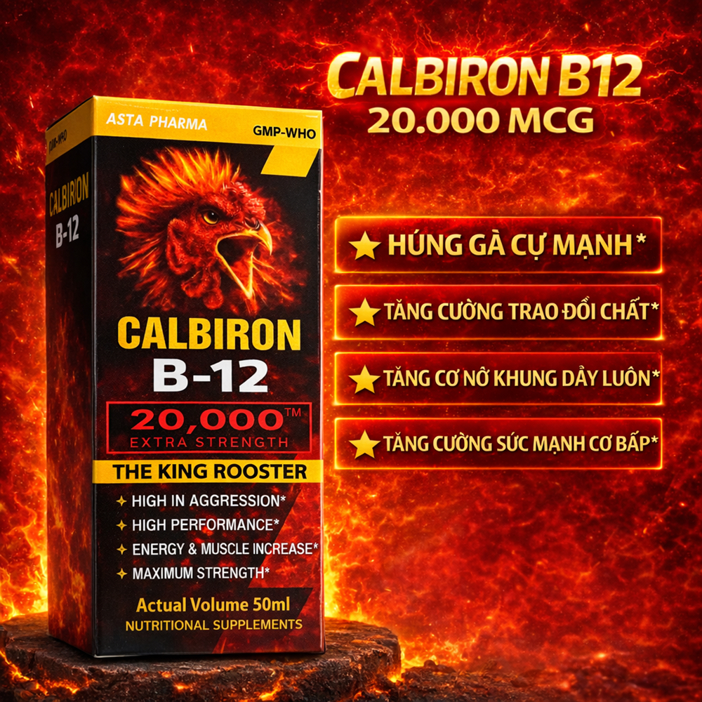 B12 20.000mcg cho gà mau tăng bo, tăng cơ, hừng gà (50ml)
