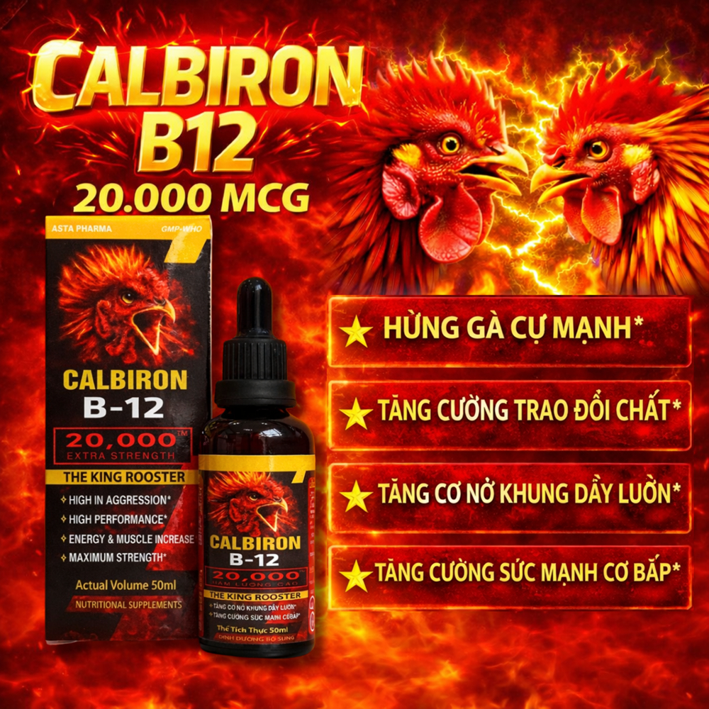 B12 20.000mcg cho gà mau tăng bo, tăng cơ, hừng gà (50ml)