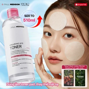 Nước hoa hồng Paul Medison Toner 510ml - từ thương hiệu da liễu hàng đầu Hàn Quốc cấp ẩm làm dịu da
