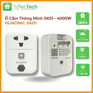 Ổ Cắm Wifi Thông Minh Hunonic, Ổ Cắm Hẹn Giờ, Điều Khiển Từ Xa Qua Điện Thoại