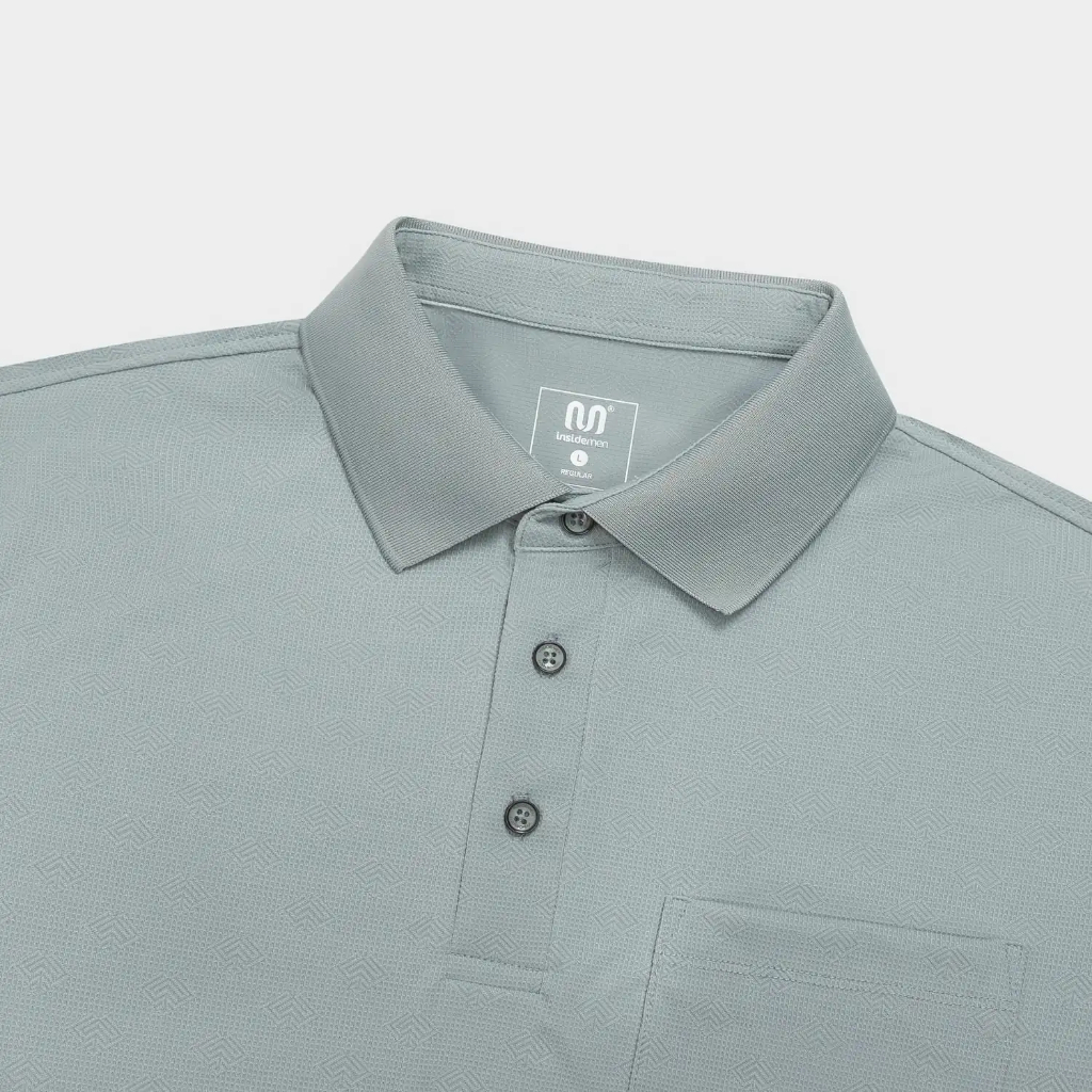 Áo Polo Nam Họa Tiết Insidemen Regular thun mịn co giãn, thoáng khí, tốn dáng IPS241AS0