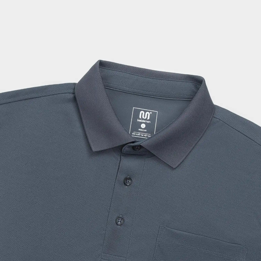 Áo Polo Nam Họa Tiết Insidemen Regular thun mịn co giãn, thoáng khí, tốn dáng IPS241AS0