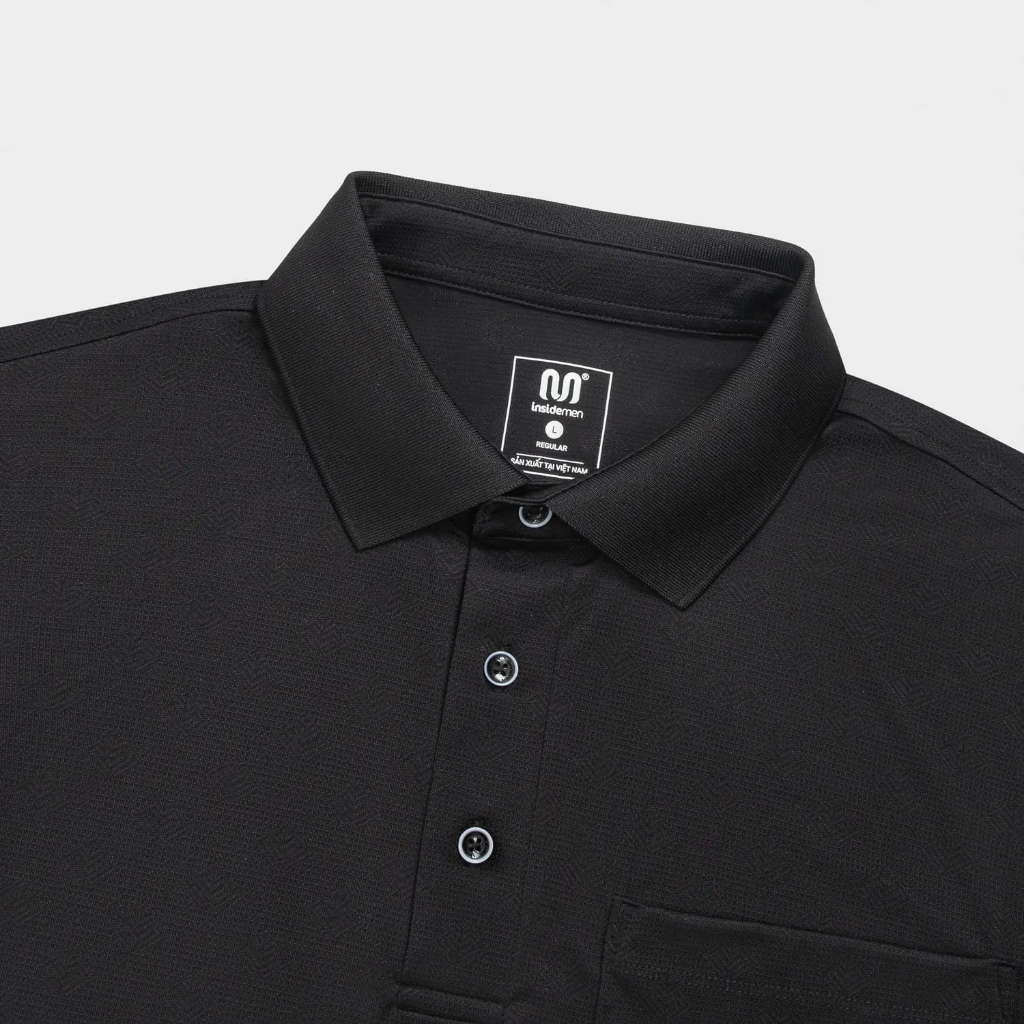 Áo Polo Nam Họa Tiết Insidemen Regular thun mịn co giãn, thoáng khí, tốn dáng IPS241AS0