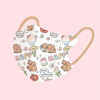 SET 10c Khẩu Trang cho bé họa tiết  hoạt hình  mới nhất , Khẩu trang trẻ em 3-12T Capybara đáng yêu