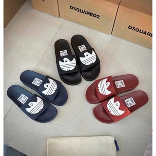 Dép Quai Ngang Adidas 3 sọc Đỏ Mận Bản Cao Cấp Đế PU 2 lớp - Dép Nam Quai Ngang DAS Full Mận Hottrend 2026