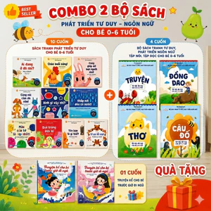 Combo 4 Cuốn Thơ, Truyện, Đồng Dao, Câu Đố & Combo 10 Cuốn Sách Song Ngữ Việt Anh