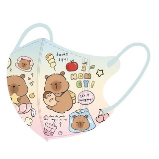 SET 10c Khẩu Trang cho bé họa tiết  hoạt hình  mới nhất , Khẩu trang trẻ em 3-12T Capybara đáng yêu