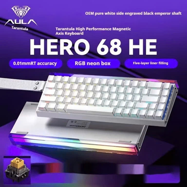 BÀN PHÍM CƠ - AULA Hero 68 HE/HERO 68 AIR Magnetic Switch Rapid Trigger RGB | BigBuy360 - bigbuy360.vn