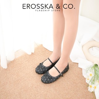 [EROSSKA] - Giày búp bê chấm bi nơ mảnh màu xanh pastel style Hàn Quốc cao 1cm - EL130